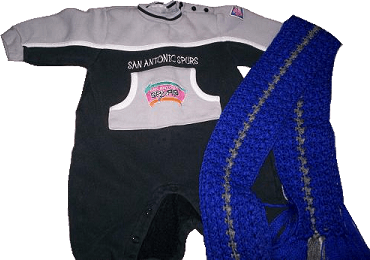Baby sweatsuit and winter neck scarf